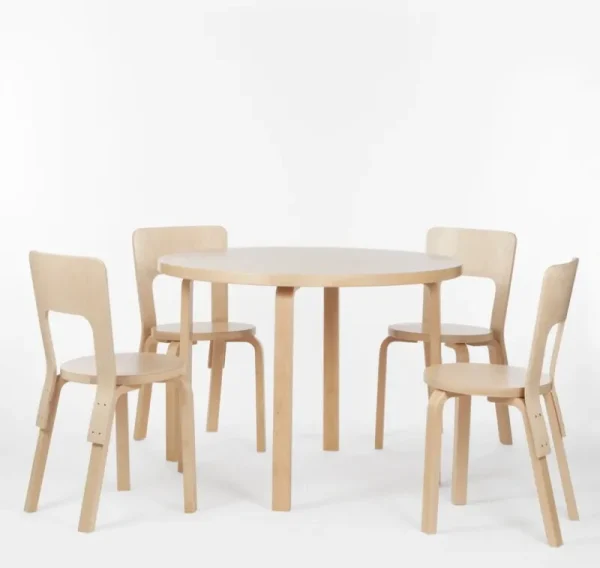 Fritz Hansen Tische-Artek Aalto Tisch 90A, Birke