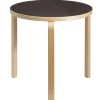 Form & Refine Tische-Artek Aalto Tisch 90B, Birke - Linoleum schwarz