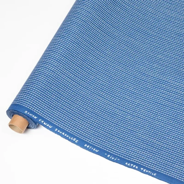 Artek Stoffe^Acrylbeschichteter Stoff Rivi, 145 x 300 cm, blau – weiß