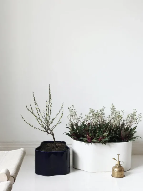 Artek Indoor-gardening^Übertopf Riihitie A, mittelgroß, blau glänzend