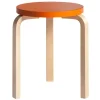 Muuto Sitzgelegenheiten-Artek Hocker Aalto 60, orange – Birke