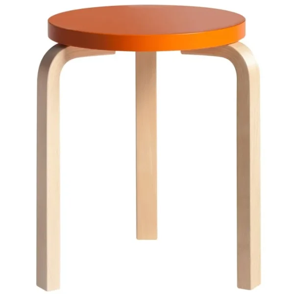 Muuto Sitzgelegenheiten-Artek Hocker Aalto 60, orange – Birke