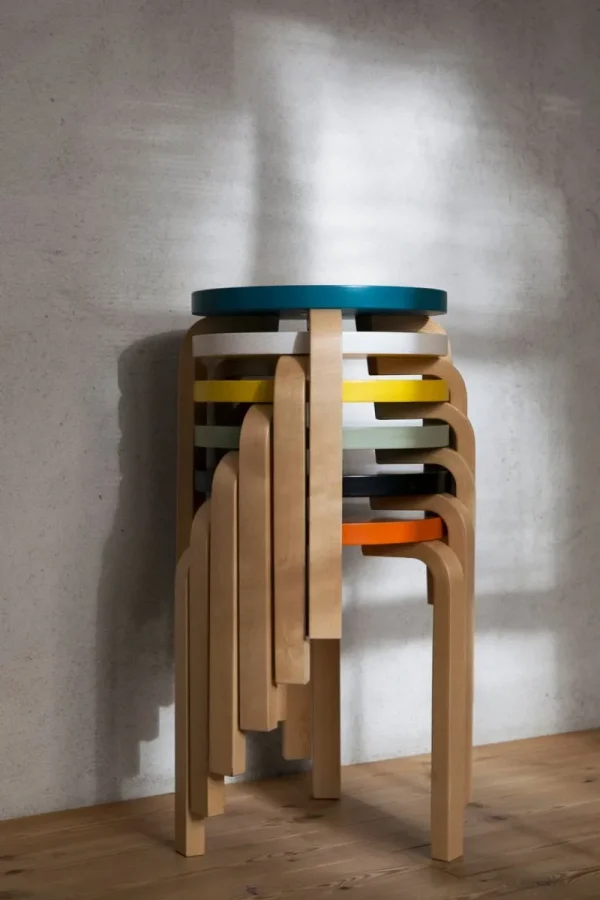 Muuto Sitzgelegenheiten-Artek Hocker Aalto 60, orange – Birke