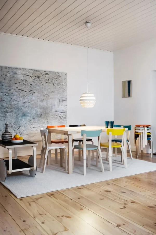 Muuto Sitzgelegenheiten-Artek Hocker Aalto 60, orange – Birke