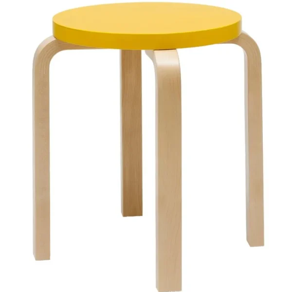 HAY Sitzgelegenheiten-Artek Hocker Aalto E60, gelb – Birke