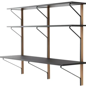 Artek Schreibtische Und Raumtrenner | Regale^Kaari REB 010 Wandregal mit Schreibtisch, schwarz/Eiche