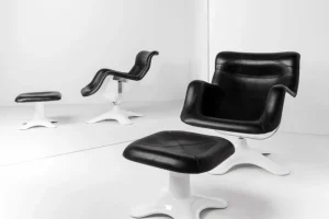 Sibast Sitzgelegenheiten-Artek Karuselli Hocker, schwarz-weiß