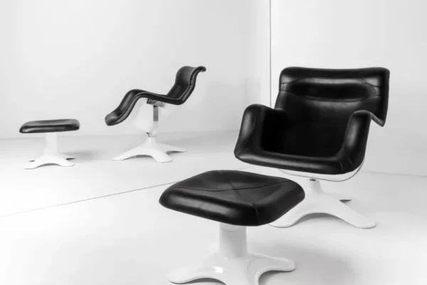 Sibast Sitzgelegenheiten-Artek Karuselli Hocker, schwarz-weiß