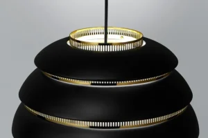 Muuto Deckenleuchten-Artek Pendelleuchte Aalto A331 „Beehive“, schwarz – Messing