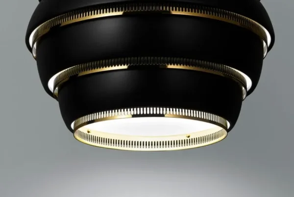 Muuto Deckenleuchten-Artek Pendelleuchte Aalto A331 „Beehive“, schwarz – Messing