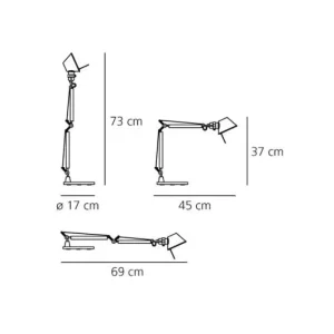 Artemide Bürobeleuchtung | Schreibtischlampen^Tolomeo Micro Tischleuchte, Aluminium