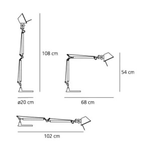 Artemide Bürobeleuchtung | Schreibtischlampen^Tolomeo Mini Tischleuchte, Aluminium