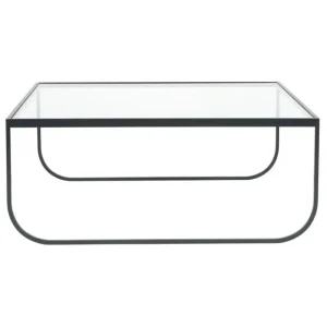 Asplund Tische-Tati Couchtisch, 90 cm, hoch, Graphitgrau - Klarglas