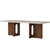 Audo Copenhagen Tische-Androgyne Loungetisch, Nussbaum – Kunis Breccia Stein, Sandfarbe