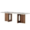 Eberhart Furniture Tische-Audo Copenhagen Androgyne Loungetisch, Nussbaum - Calacatta-Viola-Marmor