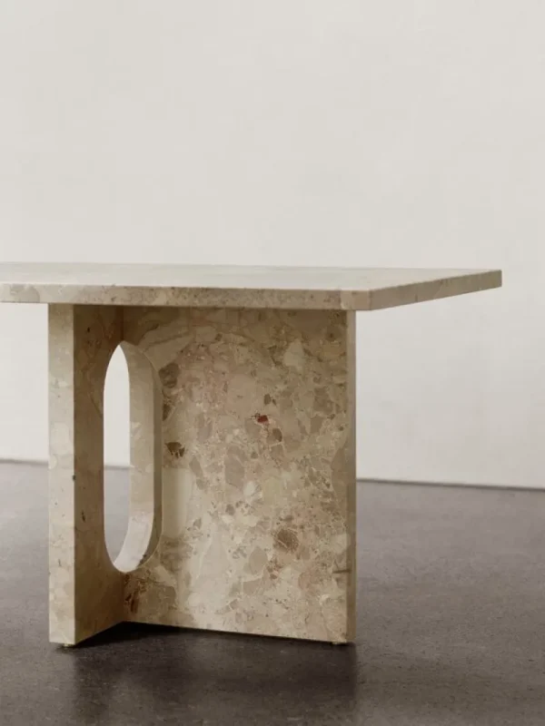 Audo Copenhagen Tische-Androgyne Loungetisch, Kunis Breccia Stein, Sand
