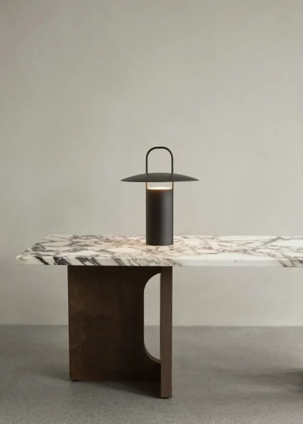 Eberhart Furniture Tische-Audo Copenhagen Androgyne Loungetisch, Eiche dunkel - Calacatta-Viola-Marmor