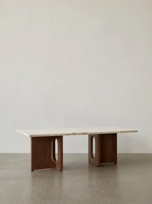 Audo Copenhagen Tische-Androgyne Loungetisch, Eiche dunkel – Kunis Breccia Stein, Sandf