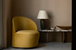Eberhart Furniture Tische-Audo Copenhagen Androgyne Loungetisch, Eiche dunkel - Calacatta-Viola-Marmor