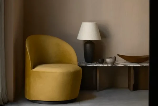 Eberhart Furniture Tische-Audo Copenhagen Androgyne Loungetisch, Eiche dunkel - Calacatta-Viola-Marmor