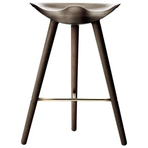HAY Sitzgelegenheiten-Audo Copenhagen Barhocker ML42, 69 cm, Eiche braun geölt – Messing