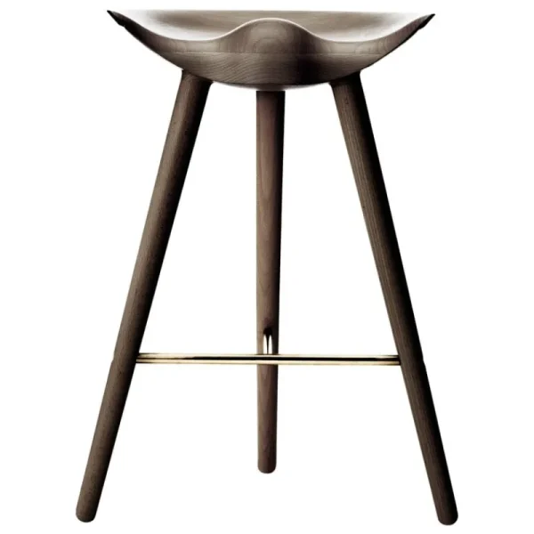 HAY Sitzgelegenheiten-Audo Copenhagen Barhocker ML42, 69 cm, Eiche braun geölt – Messing