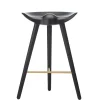 Audo Copenhagen Sitzgelegenheiten-Barhocker ML42, 69 cm, schwarz gebeizte Buche – Messing
