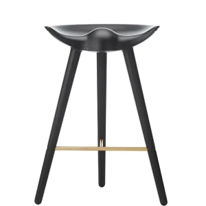 Audo Copenhagen Sitzgelegenheiten-Barhocker ML42, 69 cm, schwarz gebeizte Buche – Messing