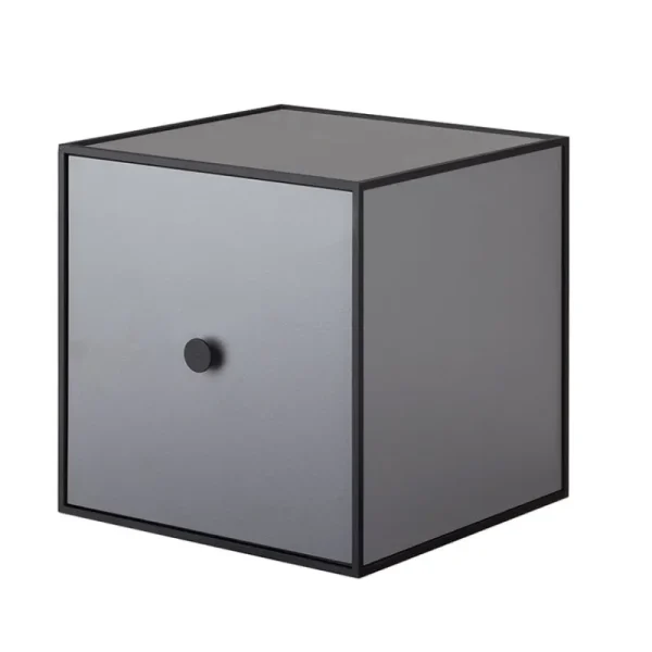 Audo Copenhagen Aufbewahrungsmöbel-Box Frame 28 mit Tür, dunkelgrau