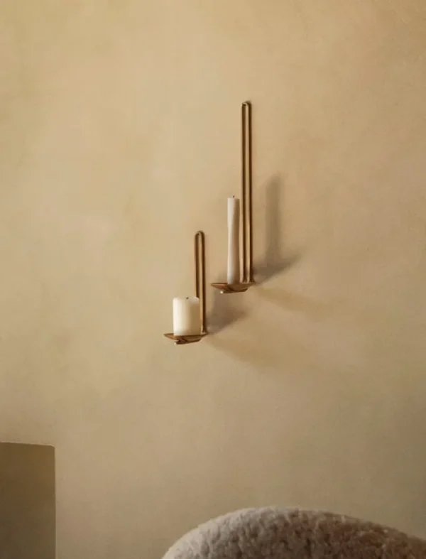 Iittala Kerzen Und Kerzenhalter-Audo Copenhagen Clip Wandkerzenhalter, 34 cm, Messing