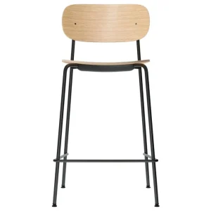 Woodnotes Sitzgelegenheiten-Audo Copenhagen Co Thekenhocker, 65,5 cm, schwarzer Stahl - Eiche