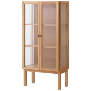 Design House Stockholm Aufbewahrungsmöbel-Audo Copenhagen Curiosity Schrank, niedrig, Eiche - Glas