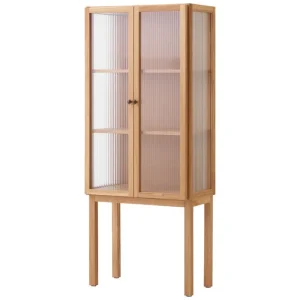 Design House Stockholm Aufbewahrungsmöbel-Audo Copenhagen Curiosity Schrank, hoch, Eiche - Glas