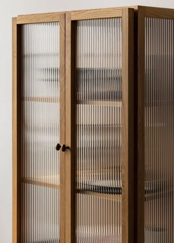 Design House Stockholm Aufbewahrungsmöbel-Audo Copenhagen Curiosity Schrank, niedrig, Eiche - Glas