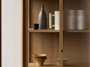 Design House Stockholm Aufbewahrungsmöbel-Audo Copenhagen Curiosity Schrank, niedrig, Eiche - Glas