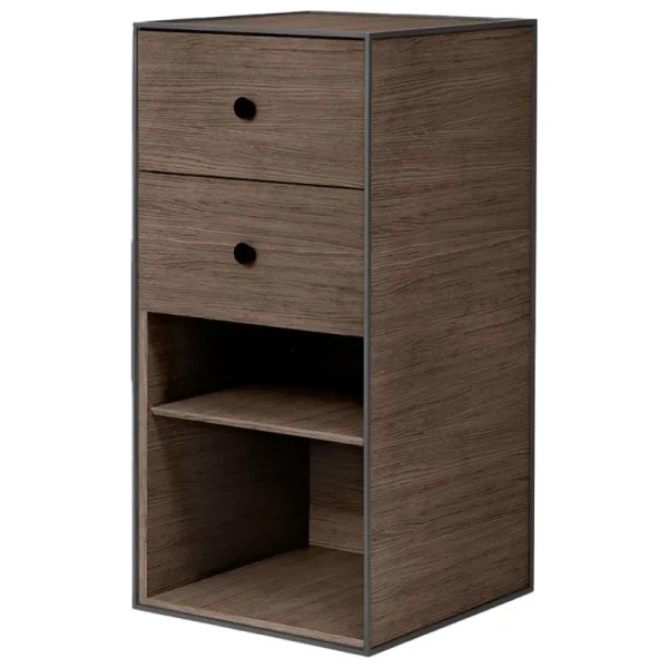 Audo Copenhagen Aufbewahrungsmöbel-Frame 70 mit Einlegeboden, 2 Schubladen, Eiche geräuchert