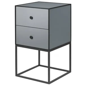 Audo Copenhagen Tische-Frame 35 Sideboard mit 2 Schubladen, Dunkelgrau
