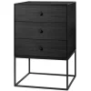 Audo Copenhagen Tische-Frame 49 Sideboard mit 3 Schubladen, Esche schwarz gebeizt