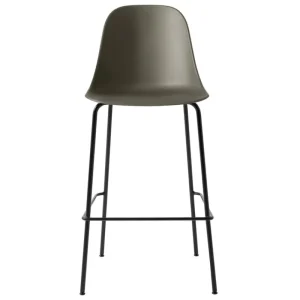 Skagerak Sitzgelegenheiten-Audo Copenhagen Harbour Barstuhl, 75 cm, olivgrün - schwarzer Stahl