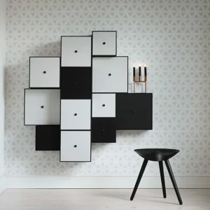 Fredericia Sitzgelegenheiten-Audo Copenhagen Hocker ML42, 48 cm, Buche schwarz gebeizt
