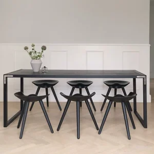 Fredericia Sitzgelegenheiten-Audo Copenhagen Hocker ML42, 48 cm, Buche schwarz gebeizt