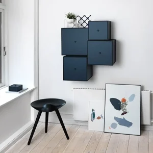 Fredericia Sitzgelegenheiten-Audo Copenhagen Hocker ML42, 48 cm, Buche schwarz gebeizt
