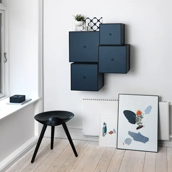 Fredericia Sitzgelegenheiten-Audo Copenhagen Hocker ML42, 48 cm, Buche schwarz gebeizt