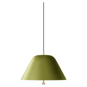 Louis Poulsen Deckenleuchten-Audo Copenhagen Levitate Pendelleuchte, 40 cm, Salbeigrün – Messing