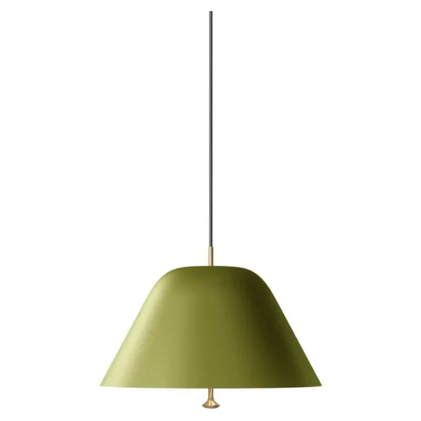 Louis Poulsen Deckenleuchten-Audo Copenhagen Levitate Pendelleuchte, 40 cm, Salbeigrün – Messing