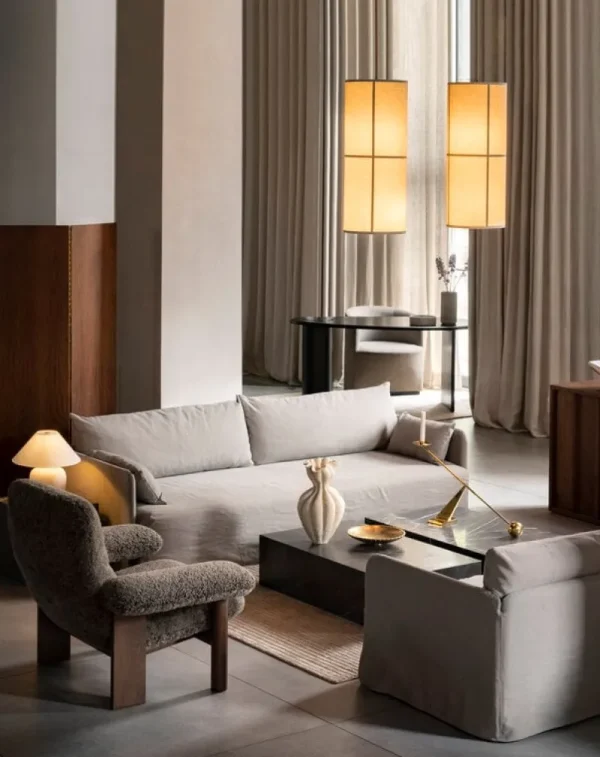 Tapio Anttila Collection Sofas Und Liegen-Audo Copenhagen Offset 3-Sitzer Sofa mit losem Bezug, Hafer