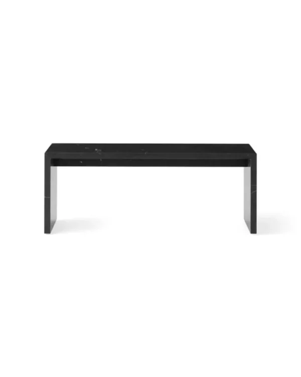 Ornu00e4s Tische-Audo Copenhagen Plinth Bridge Tisch, schwarzer Marquina-Marmor