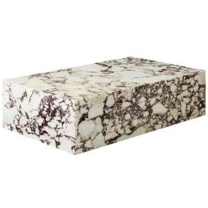 Muuto Tische-Audo Copenhagen Plinth Tisch, niedrig, Calacatta Viola Marmor