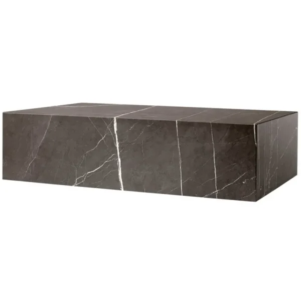 Muuto Tische-Audo Copenhagen Plinth Tisch, niedrig, grauer Kendzo Marmor