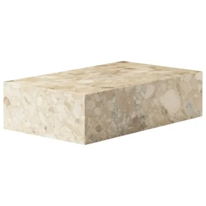 FDB Mu00f8bler Tische-Audo Copenhagen Plinth Tisch, tief, Kunis-Breccia-Marmor